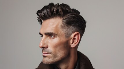 Obraz premium Man with Stylish Hairstyle
