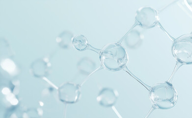 Close-up of molecular structures in a scientific and futuristic abstract design.