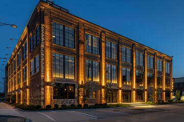 Fototapeta premium Historic Building with Modern Energy Efficient Lighting and Smart Controls for Enhanced Aesthetics and Functionality