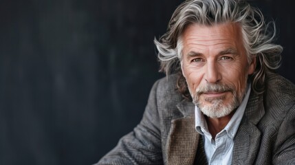 Obraz premium Portrait of a mature man with a confident gaze.