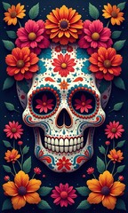 Day of the Dead celebration, vibrant ornamental designs