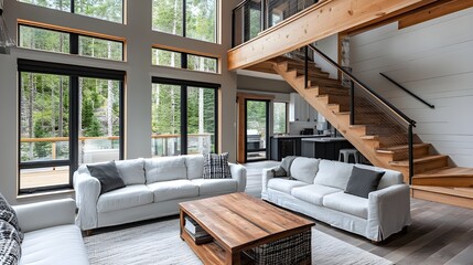 Fototapeta premium modern living room design, elegant minimalistic interior designs, home architecture ideas, renovation ideas,luxury modern house interior design for real estate housing project 