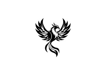 Phoenix bird logo vector illustration on white background	