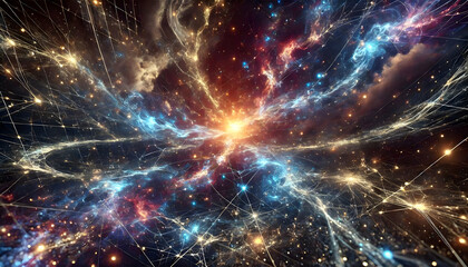 Fototapeta premium Cosmic Web: The Interconnected Universe of Stars and Galaxies
