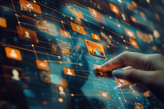 Captivating photography depicting the essence of social media networking and connection - Powered by Adobe