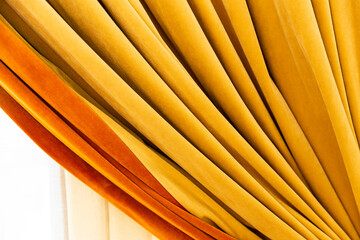 Details of the yellow and orange curtains