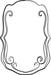 Ornate black decorative frame with swirls.