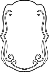 Ornate black decorative frame with swirls.