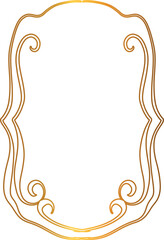 Decorated yellow decorative frame with swirls.