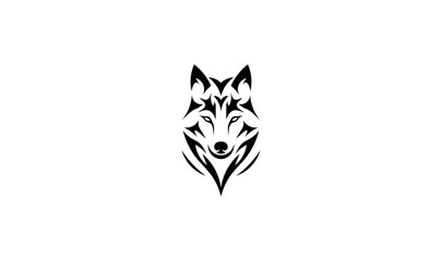 Vector illustration of a wolf portrait on a white background for a logo	