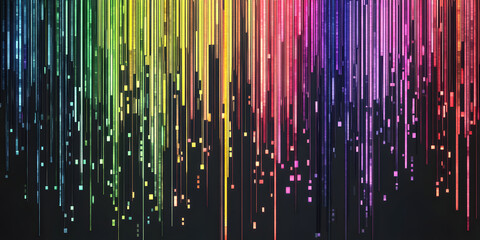 Fototapeta premium abstract pixel background. pixel multicolored falling wave on a black background. mosaic. pixel background