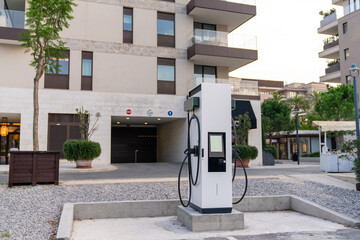 Close-up of electric charging station