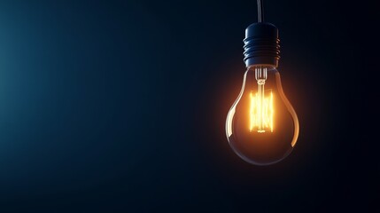 A Single Lightbulb Illuminating the Dark:  Symbolising hope, inspiration, knowledge, innovation and new beginnings.