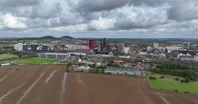 University of Luxembourg, Esch Belval, old blast furnace turned into modern living urban area.