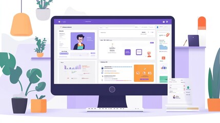 An online education platforms dashboard, displaying personalized learning recommendations and course progress.