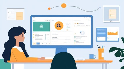 An online education platforms dashboard, displaying personalized learning recommendations and course progress.