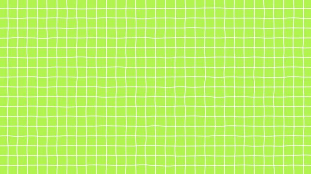 Loop video of simple background of graph paper with hand-drawn white lines moving jaggedly (green)