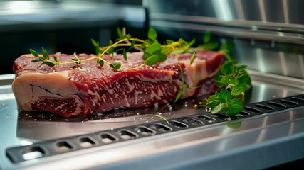 Expert tips for preparing a perfectly seasoned steak with fresh herbs in a modern kitchen setting