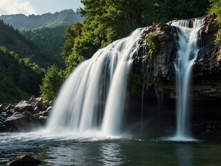 Mountain waterfall.