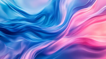 Obraz premium Abstract blue and pink wavy background flowing in 3d