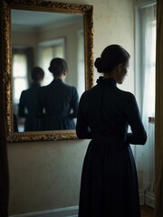 Mysterious figure in the mirror