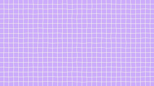 手描き風の白い線がカクカク動く方眼紙のシンプルな背景のループ動画（紫）