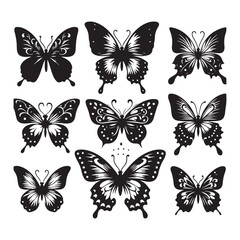 flying butterfly set clipart vector design,awesome flying butterfly set svg,high resolution printable flying butterfly set artwork