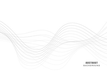 Abstract wave element for design. Digital frequency track equalizer. Stylized line art background. Vector illustration. Wave with lines created using blend tool. Curved wavy line, smooth stripe.