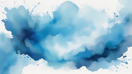 Soft Gradient Hues of Blue and White in a Dreamlike, Watercolor-Style Sky