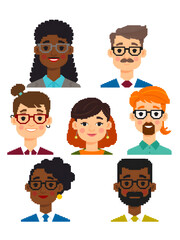 set of funny cartoon people