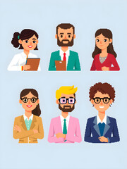 set of business people