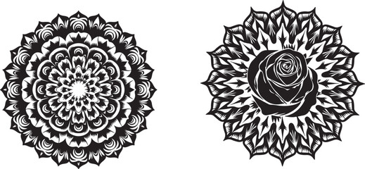 Rose Mandala Design Illustrator Vector 