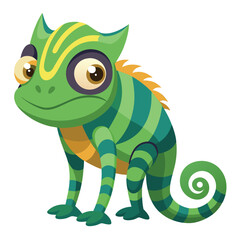 Obraz premium Print Handsome Chameleon Clipart Vector Illustration Featuring Detailed Reptile Design Perfect for Nature and Wildlife Art Projects