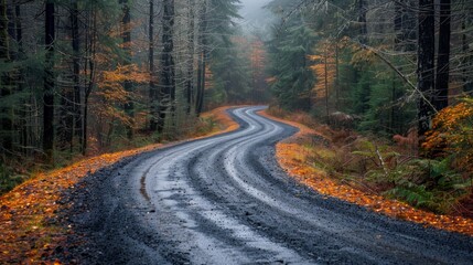 A winding road in Fir Forest Park