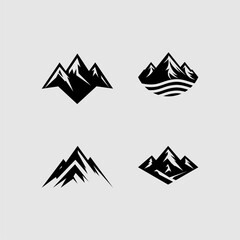 Mountain Logo Vector Black and White