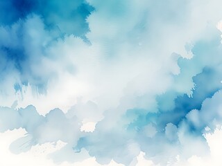 Fototapeta premium Soft Gradient Hues of Blue and White in a Dreamlike, Watercolor-Style Sky