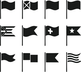 Different flag icons set. Vector illustration