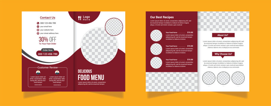 this is food menu brochure template design flyer design.