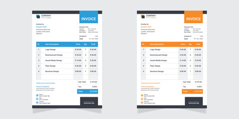 invoice Design, modern business payment arrangement.