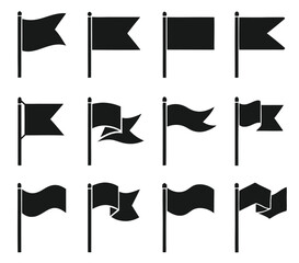 Different flag icons set. Vector illustration