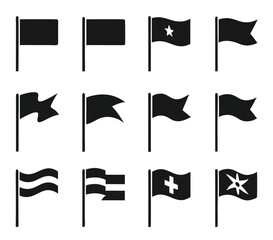 Different flag icons set. Vector illustration