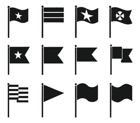 Different flag icons set. Vector illustration
