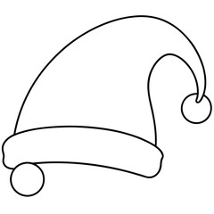 A small elf hat with a curved tip and a pom-pom at the end vector