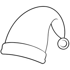 A small elf hat with a curved tip and a pom-pom at the end vector