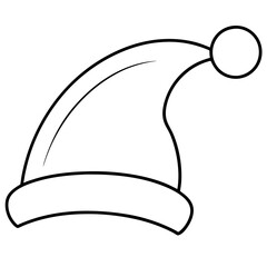 A small elf hat with a curved tip and a pom-pom at the end vector