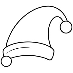 A small elf hat with a curved tip and a pom-pom at the end vector
