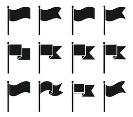 Different flag icons set. Vector illustration