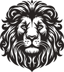 Lion head silhouette vector design