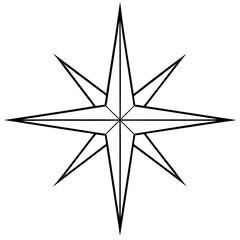 Obraz premium A shining star with sharp, pointed edges, often used as the tree topper vector
