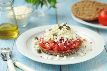 A traditional Cretan dish Dakos